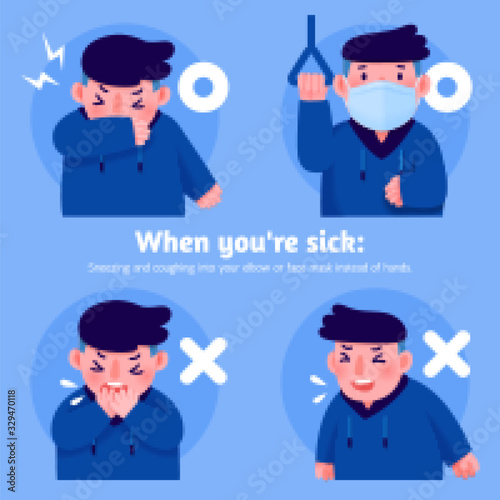 coronavirus prevention illustration