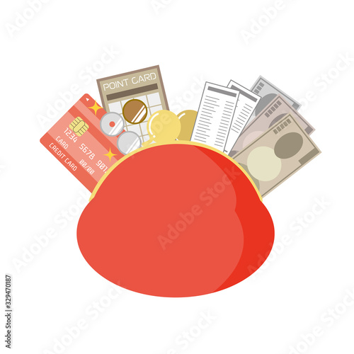 	がま口　財布　お金　カード　ポイントカード　小銭