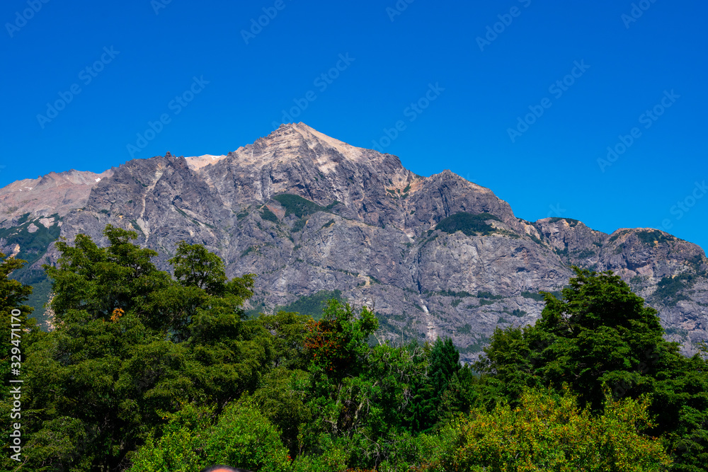 View of Mount Lopez (Cerro Lopez) taken from Llao Llao Hotel. Bariloche, Argentina