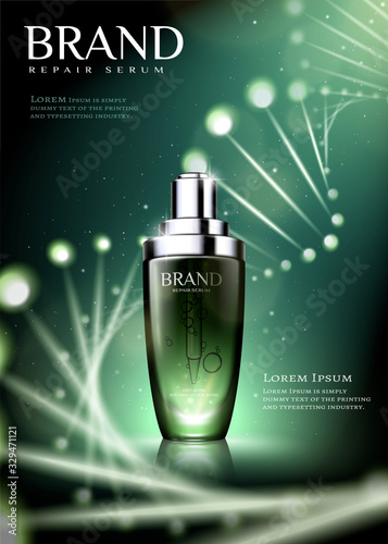 Skincare droplet bottle ads