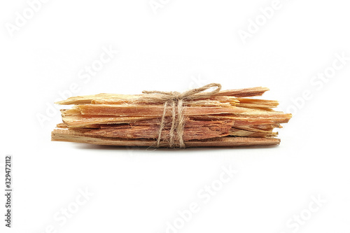 Khasya Pine,Oil wood, Pine Flammable wood on a white background.