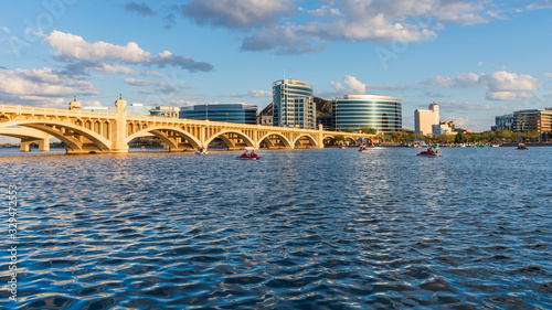Tourists and Locals Enjoying Tempe Town Lake in Arizona