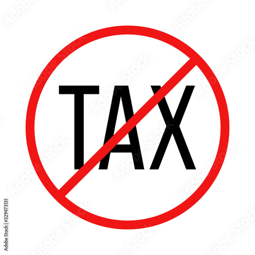 Vector No Tax Sign Illustration