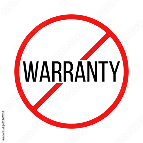 Vector No Warranty Sign Illustration