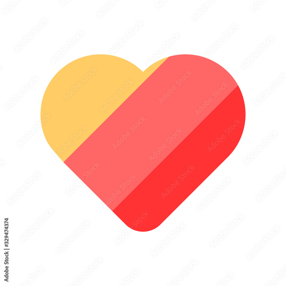red heart in the form of heart