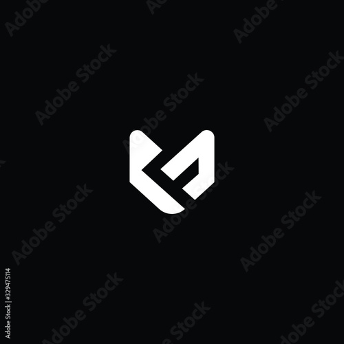 Title: Minimal elegant monogram art logo. Outstanding professional trendy awesome artistic MF FM initial based Alphabet icon logo. Premium Business logo White color on black background