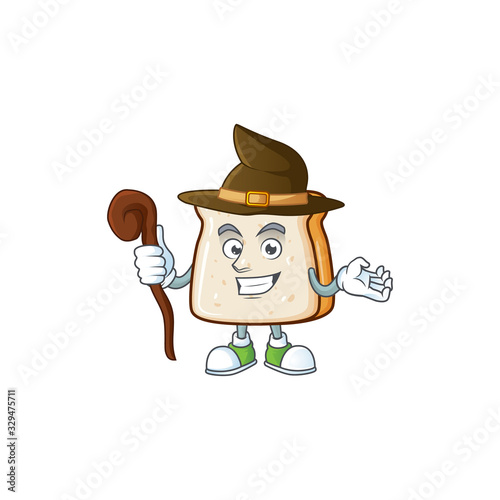 sweet and tricky Witch slice of bread cartoon character