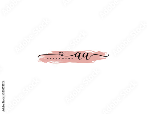Letter AA handwrititing logo with a beautiful template