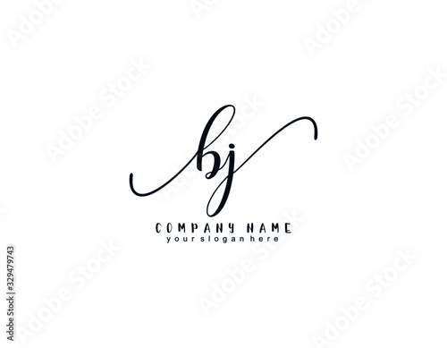 Letter BJ handwrititing logo with a beautiful template