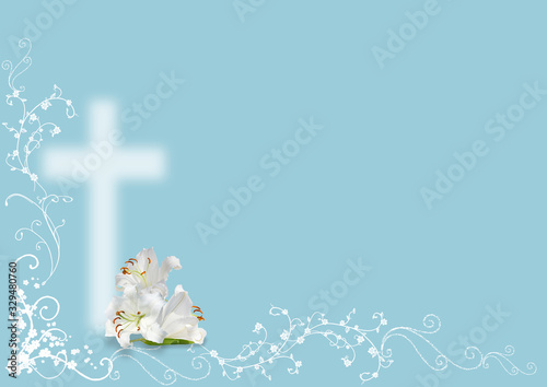 easter  lily and cross