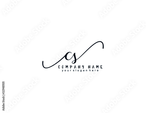 Letter CS handwrititing logo with a beautiful template