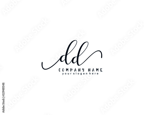 Letter DD handwrititing logo with a beautiful template