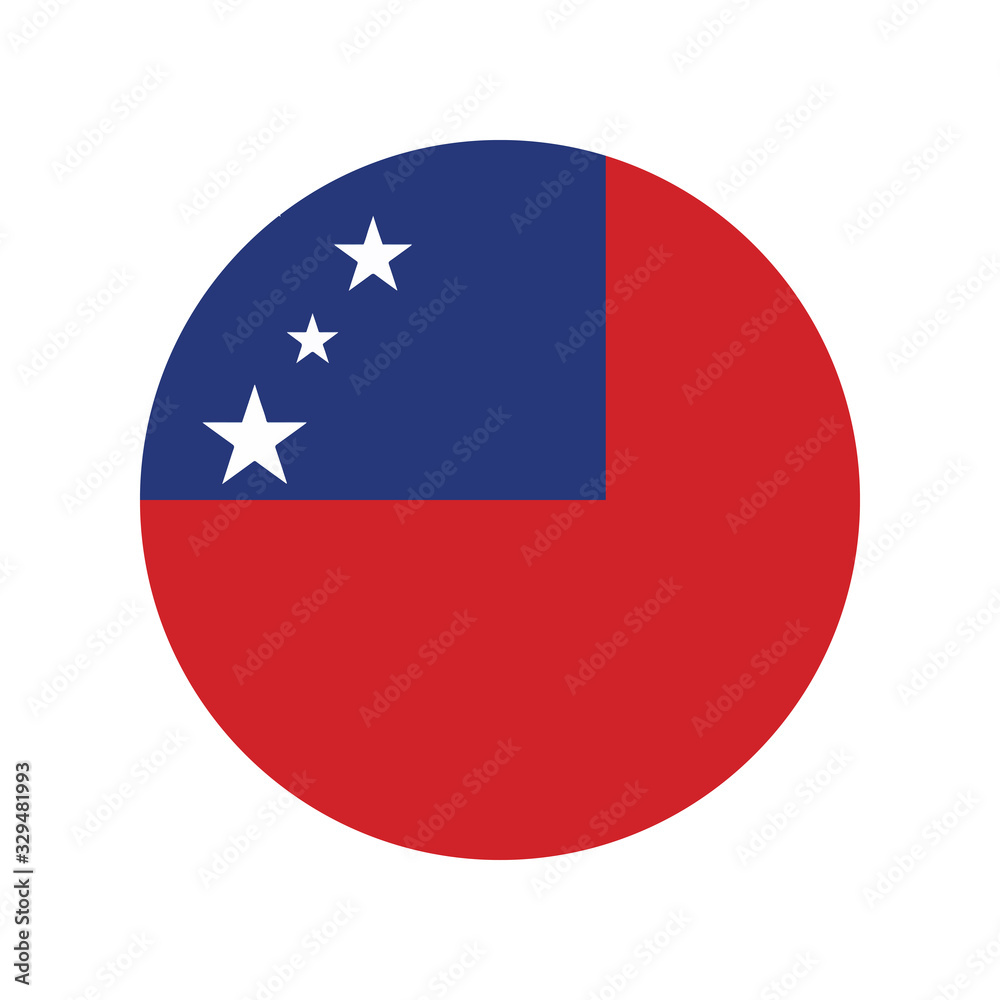 Simple vector button flag - Samoa, Round glossy Button with flag of Samoa. Vector illustration eps 10. Simple vector button flag - Samoa, Round glossy Button with flag of Samoa. Vector illustration eps 10.