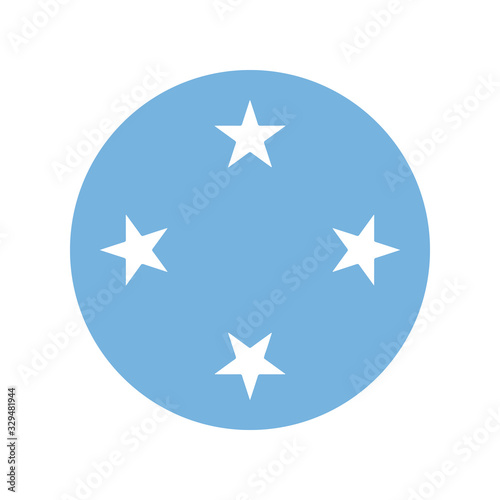 Vector illustration , flag of Micronesia icon. Round national flag of Micronesia.Vector illustration eps 10.