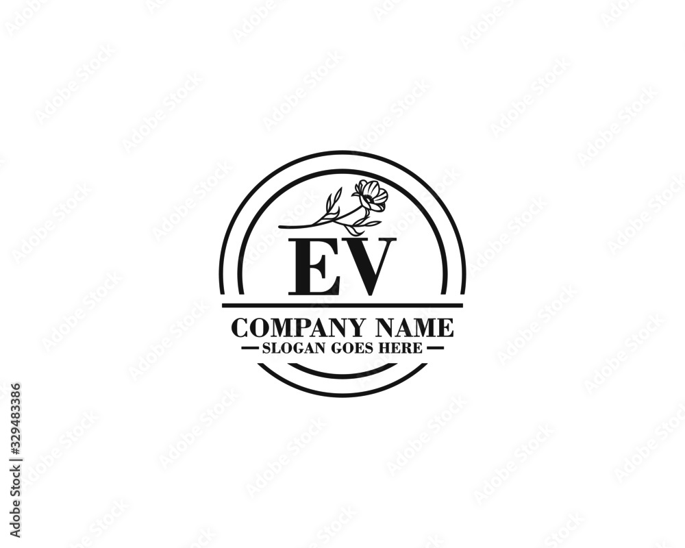 Letter EV handwrititing logo with a beautiful template Stock Vector ...