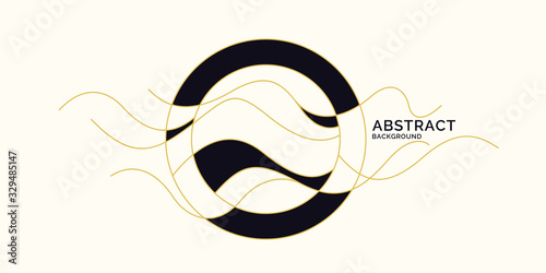 Poster with dynamic waves. Vector illustration in minimal style. Abstract background.