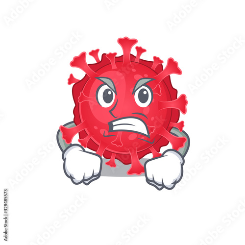 Coronavirus substance cartoon character design with angry face