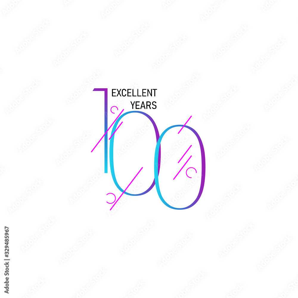 100 Years Anniversary Celebration Elegant Number Vector Template Design Illustration