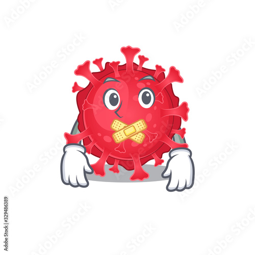 Coronavirus substance mascot cartoon character design with silent gesture