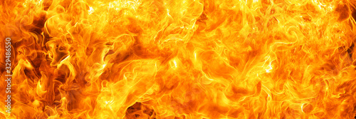 blaze fire flame conflagration texture for banner background, 3 x 1 ratio