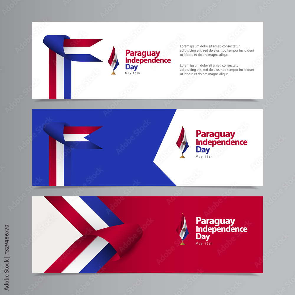 Happy Paraguay Independence Day Celebration Vector Template Design Illustration