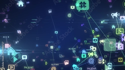 Wallpaper Mural Connected smart devices for social media and network technology platforms Torontodigital.ca