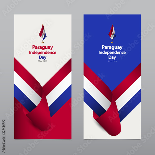 Happy Paraguay Independence Day Celebration Vector Template Design Illustration