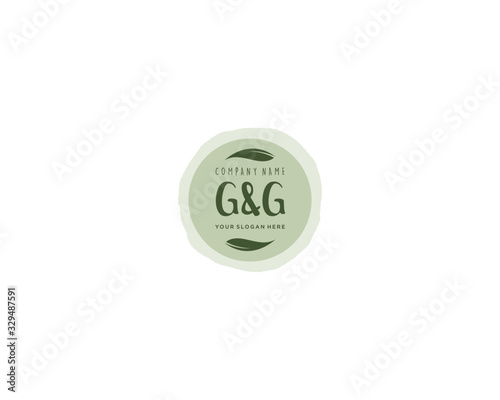 Letter GG handwrititing logo with a beautiful template