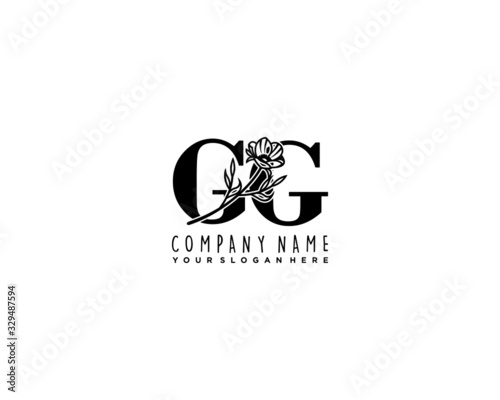 Letter GG handwrititing logo with a beautiful template