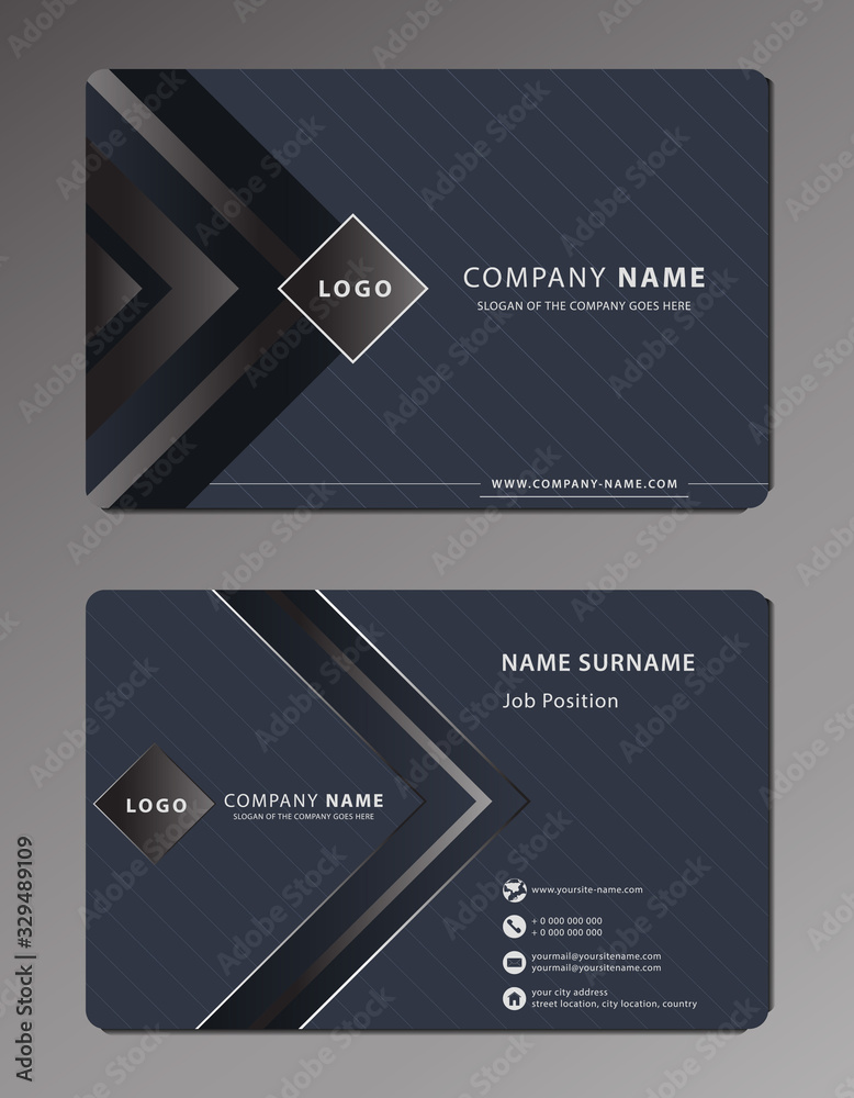 Creative bussines card template with a slash concep dark and clean color.
