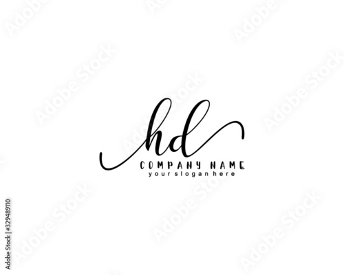 Letter HD handwrititing logo with a beautiful template