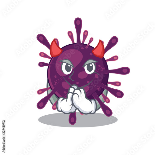 A picture of coronavirus kidney failure in devil cartoon design