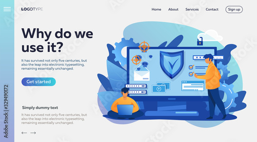 Personal digital security. Defence, protection from hackers, scammers flat vector illustration. Data breaches, data leakage prevention concept for banner, website design or landing web page