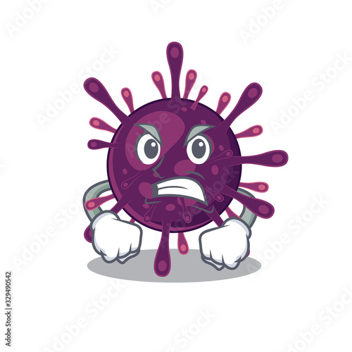 Coronavirus kidney failure cartoon character design with angry face