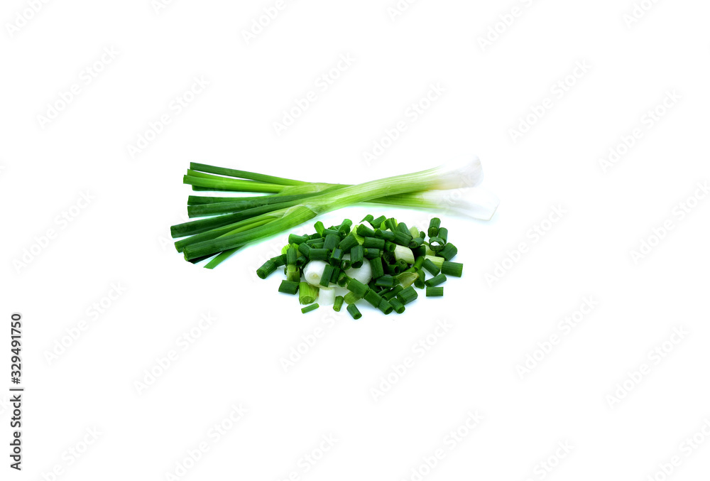 Green onion isolated on the white background Green onion isolated on the white background
