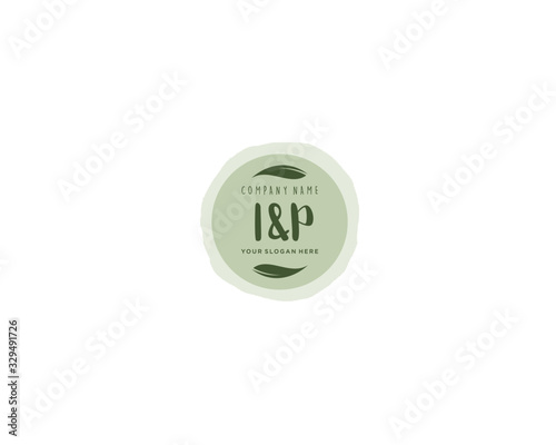 Letter IP handwrititing logo with a beautiful template
