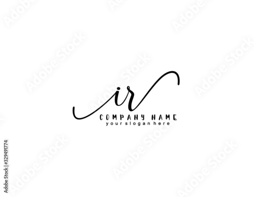 Letter IR handwrititing logo with a beautiful template