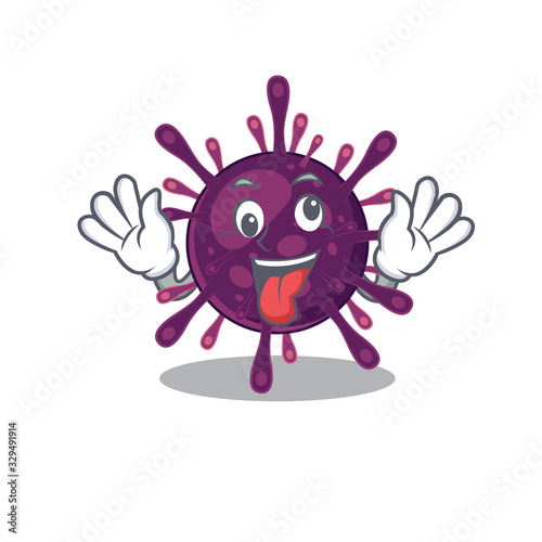 A picture of crazy face coronavirus kidney failure mascot design style