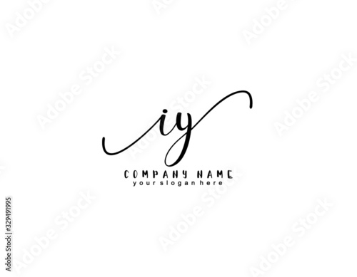 Letter IY handwrititing logo with a beautiful template photo