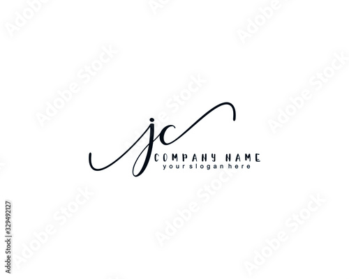 Letter JC handwrititing logo with a beautiful template