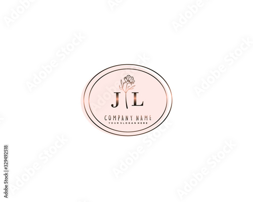 Letter JL handwrititing logo with a beautiful template photo