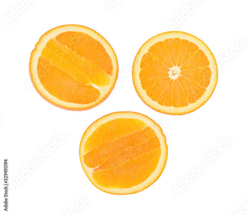 Half of orange isolated on white background