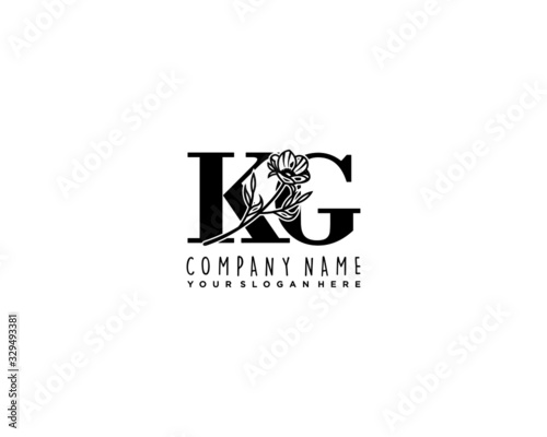 Letter KG handwrititing logo with a beautiful template