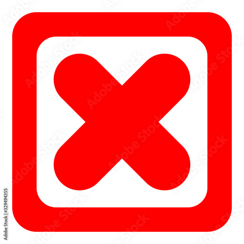 Wrong mark, cross sign, and prohibition sign for website, web page, design, and business.
