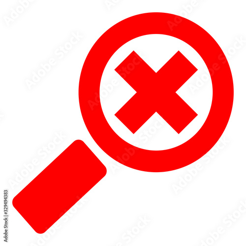 Wrong mark, cross sign, and prohibition sign for website, web page, design, and business.
