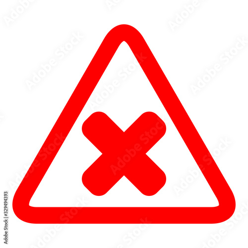 Wrong mark, cross sign, and prohibition sign for website, web page, design, and business.