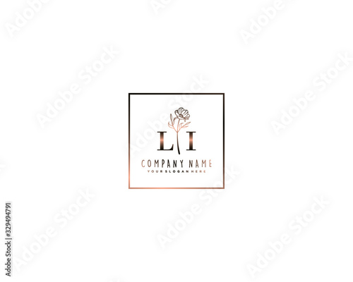 Letter LI handwrititing logo with a beautiful template