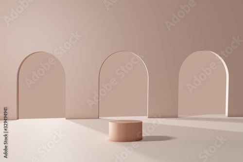 Tableau sur toile 3d render, Archway, Cosmetic background for product presentation, fashion produc