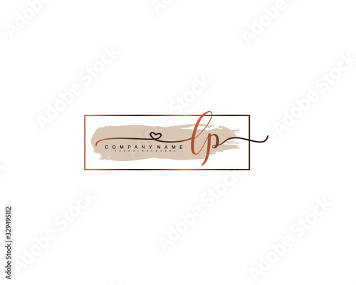 Letter LP handwrititing logo with a beautiful template