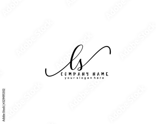 Letter LS handwrititing logo with a beautiful template